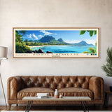 Poste Lafayette, Mauritius Panoramic Print, Vacation Gift, Mauritius Wall Art, Beach Painting, Beach Decor, Large Wall Art, Wood Frame Art