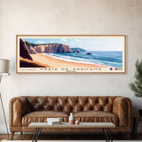 Praia da Arrifana, Portugal Panoramic Print, Vacation Gift, Portugal Wall Art, Beach Painting, Beach Decor, Large Wall Art, Wood Frame Art