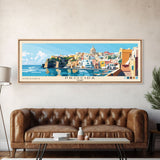 Procida, Italy Panoramic Beach Print, Vacation Gift, Italy Wall Art, Beach Painting, Beach Decor, Beach Painting