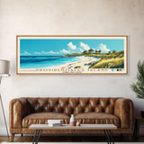 Providenciales Island, Turks and Caicos Panoramic Print, Vacation Gift, Turks and Caicos Wall Art, Beach Painting, Beach Decor, Large Wall Art, Wood Frame Art