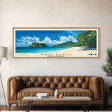 Puka Beach, Boracay, Philippines Panoramic Beach Print, Vacation Gift, Boracay, Philippines Wall Art, Framed Canvas Print, Framed Beach Painting