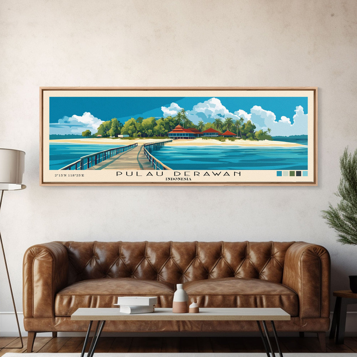 Pulau Derawan, Indonesia Panoramic Print, Vacation Gift, Indonesia Wall Art, Vacation Wall Art, Vacatation Memories, Beach Decor, Beach Or Lakehouse Art