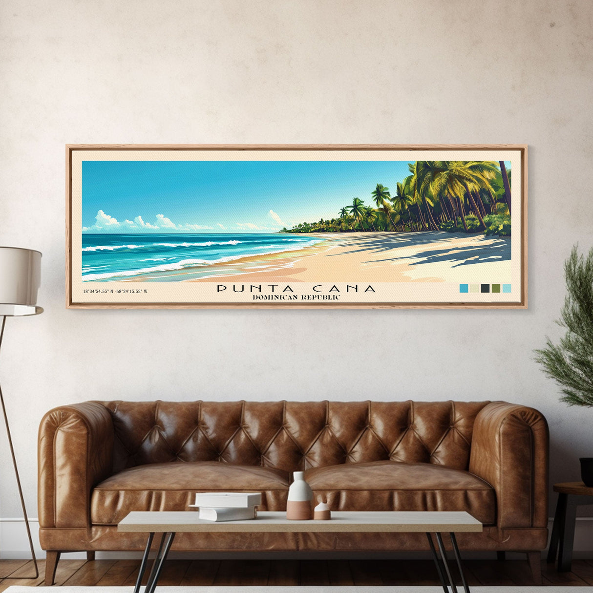 Punta Cana, Dominican Republic Panoramic Print, Vacation Gift, Dominican Republic Wall Art, Vacation Wall Art, Vacatation Memories, Beach Decor, Beach Or Lakehouse Art