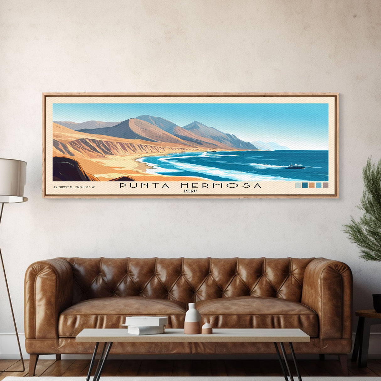 Punta Hermosa, Peru Panoramic Print, Vacation Gift, Peru Wall Art, Vacation Wall Art, Vacatation Memories, Beach Decor, Beach Or Lakehouse Art