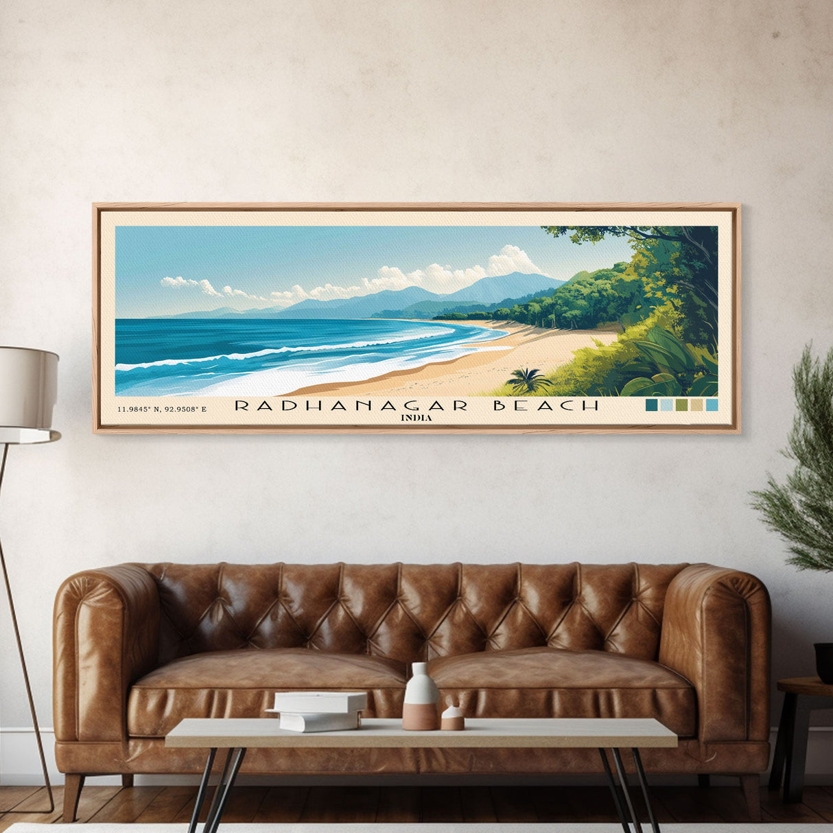 Radhanagar Beach, India Panoramic Print, Vacation Gift, India Wall Art, Vacation Wall Art, Vacatation Memories, Beach Decor, Beach Or Lakehouse Art