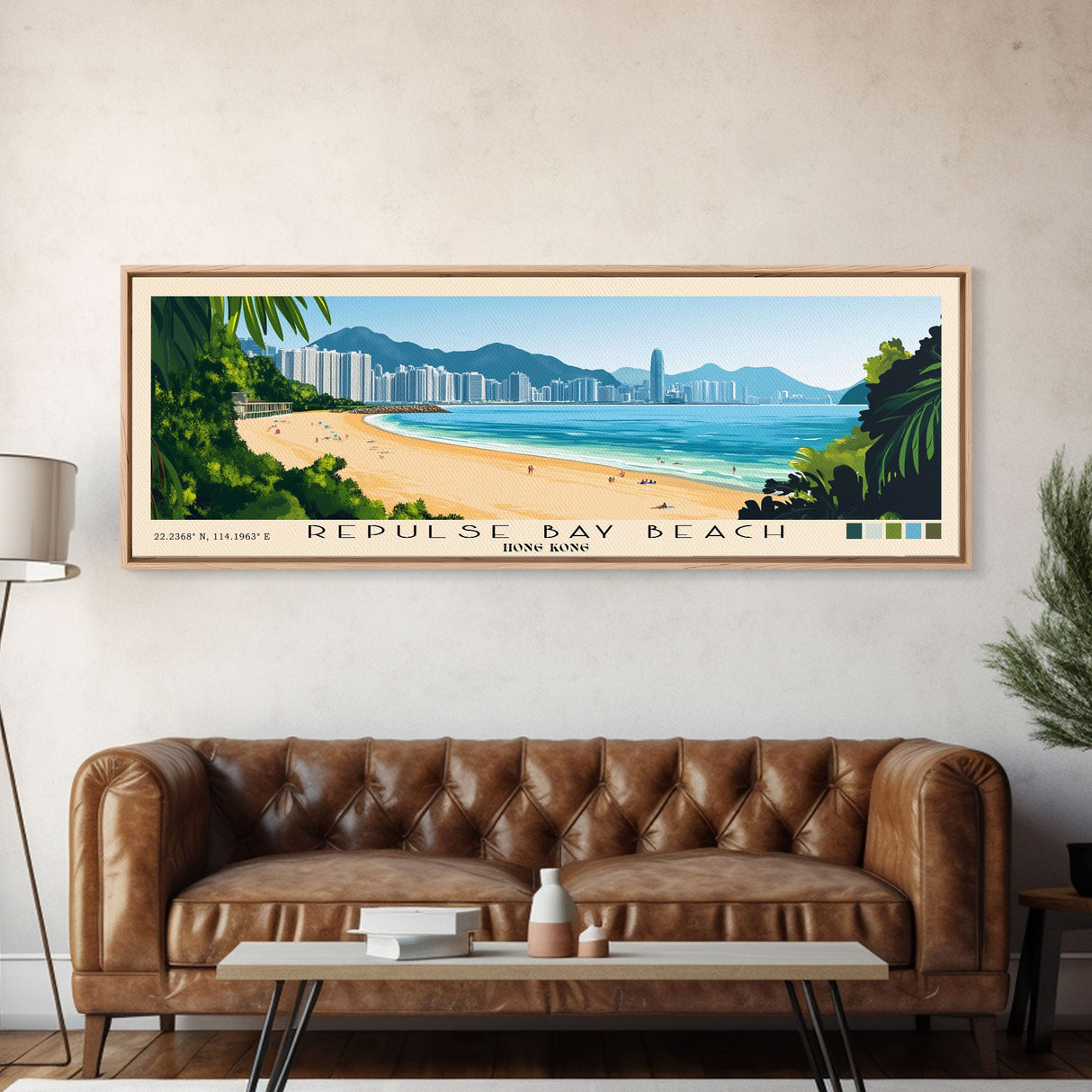 Repulse Bay Beach, Hong Kong Panoramic Print, Vacation Gift, Hong Kong Wall Art, Vacation Wall Art, Vacatation Memories, Beach Decor, Beach Or Lakehouse Art