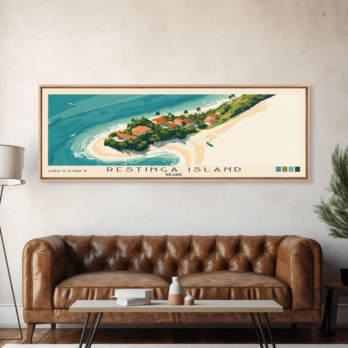 Restinga Island, Brazil Panoramic Print, Vacation Gift, Brazil Wall Art, Beach Painting, Beach Decor, Beach Or Lakehouse Art