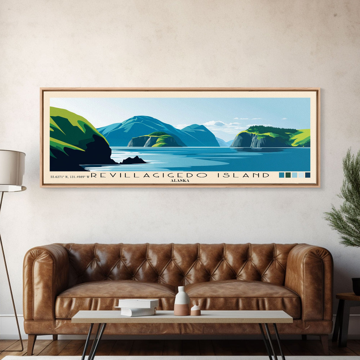 Revillagigedo Island, Alaska Panoramic Print, Vacation Gift, Alaska Wall Art, Beach Painting, Beach Decor, Large Wall Art, Wood Frame Art