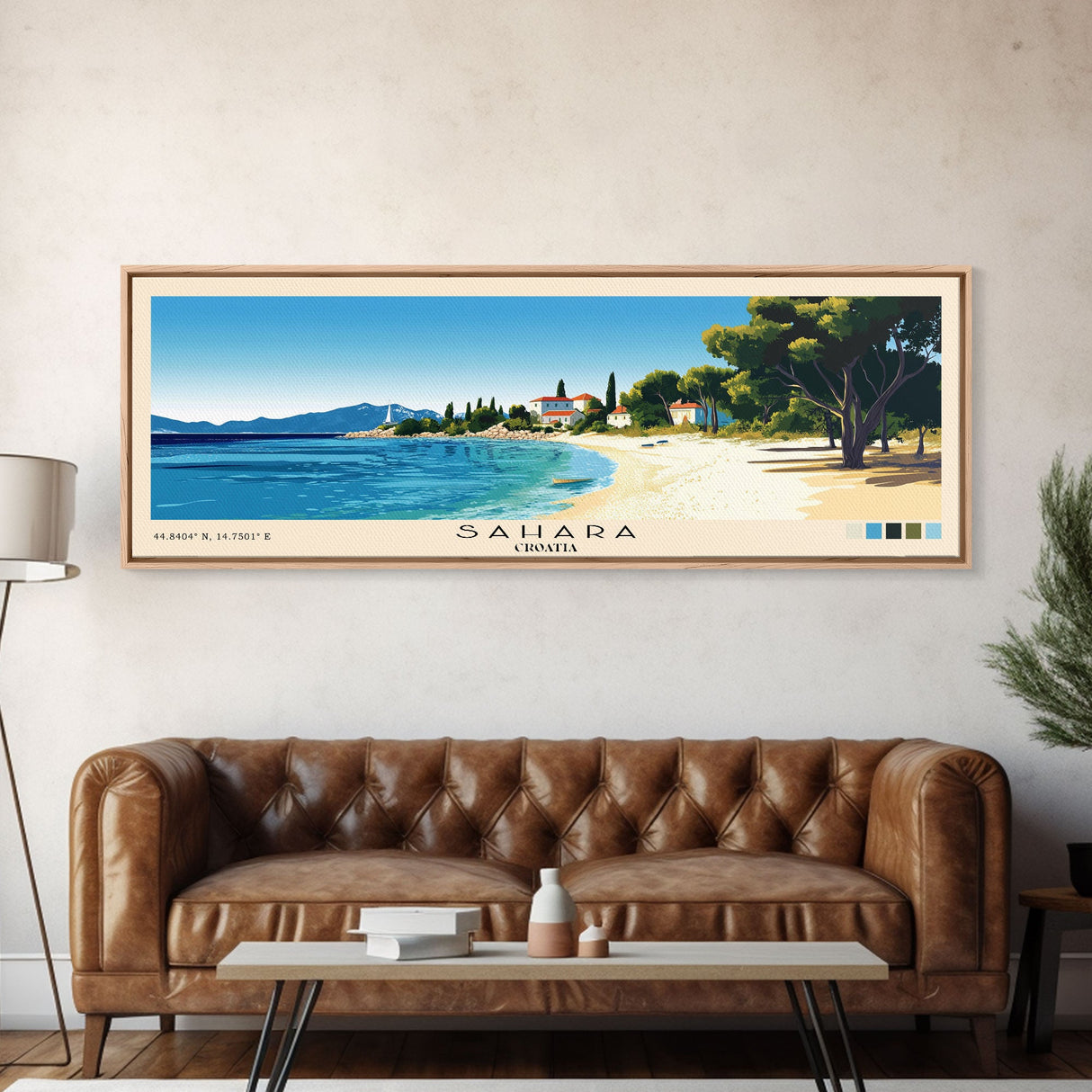 Sahara, Croatia Panoramic Print, Vacation Gift, Croatia Wall Art, Vacation Wall Art, Vacatation Memories, Beach Decor, Beach Or Lakehouse Art