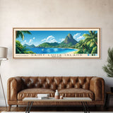 Saint Lucia Island, Saint Lucia Panoramic Print, Vacation Gift, Saint Lucia Wall Art, Beach Painting, Beach Decor, Beach Or Lakehouse Art