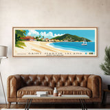 Saint Martin Island, France and Holland Panoramic Beach Print, Vacation Gift, France and Holland Wall Art, Beach Painting, Beach Decor, Beach Painting