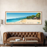 Seven Mile Beach, Jamaica Panoramic Print, Vacation Gift, Jamaica Wall Art, Beach Painting, Beach Decor, Large Wall Art, Wood Frame Art