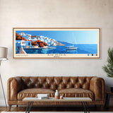 Sifnos, Greece Panoramic Beach Print, Vacation Gift, Greece Wall Art, Framed Canvas Print, Framed Beach Painting