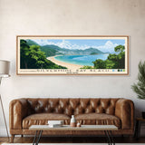 Silvermine Bay Beach, Hong Kong Panoramic Beach Print, Vacation Gift, Hong Kong Wall Art, Framed Canvas Print, Framed Beach Painting