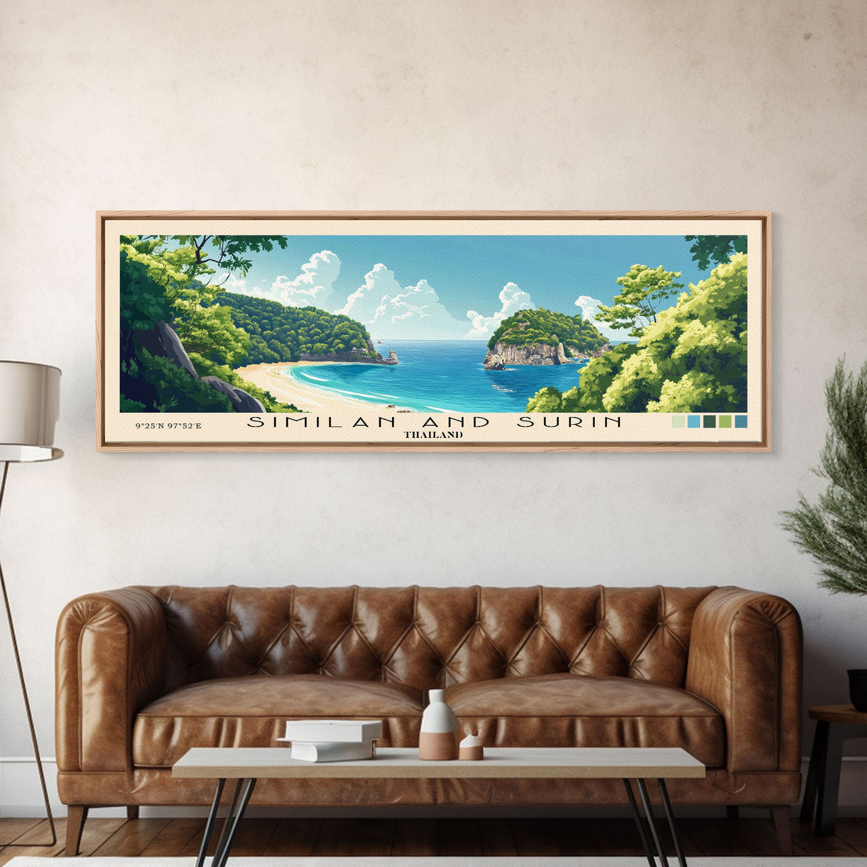 Similan and Surin, Thailand Panoramic Print, Vacation Gift, Thailand Wall Art, Vacation Wall Art, Vacatation Memories, Beach Decor, Beach Or Lakehouse Art