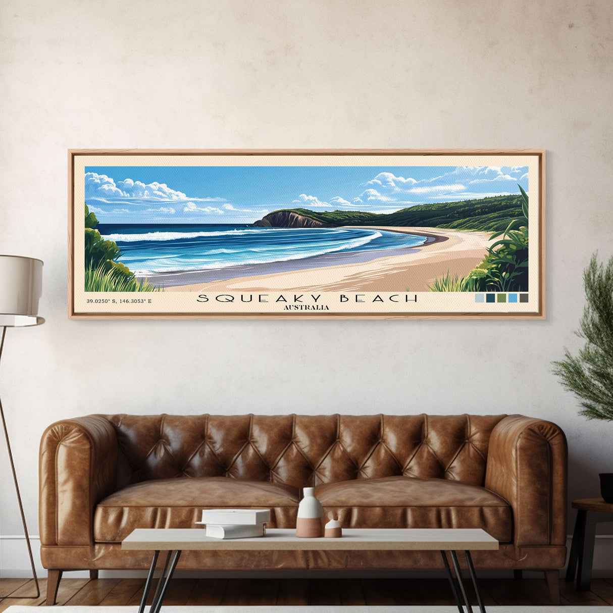 Squeaky Beach, Australia Panoramic Print, Vacation Gift, Australia Wall Art, Beach Painting, Beach Decor, Beach Or Lakehouse Art