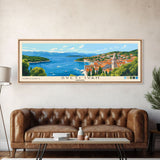 Sveti Ivan , Croatia Panoramic Beach Print, Vacation Gift, Croatia Wall Art, Framed Canvas Print, Framed Beach Painting