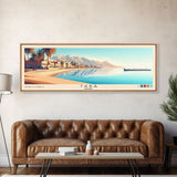 Taba, Egypt Panoramic Print, Vacation Gift, Egypt Wall Art, Beach Painting, Beach Decor, Large Wall Art, Wood Frame Art