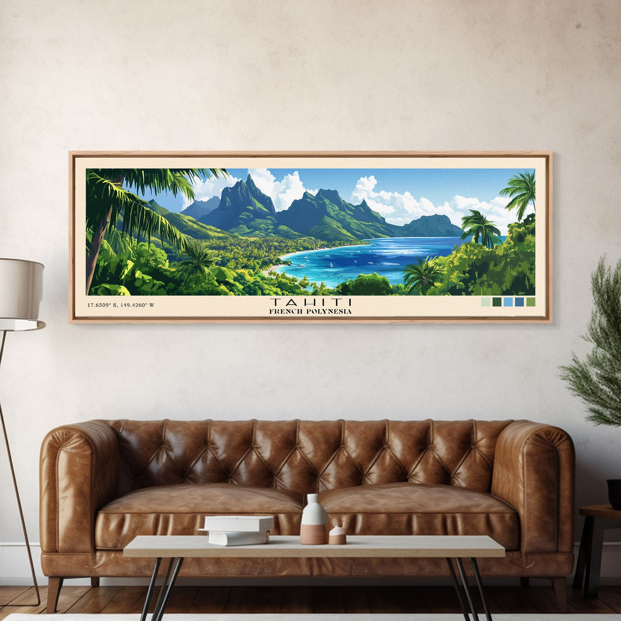 Tahiti, French Polynesia Panoramic Print, Vacation Gift, French Polynesia Wall Art, Vacation Wall Art, Vacatation Memories, Beach Decor, Beach Or Lakehouse Art