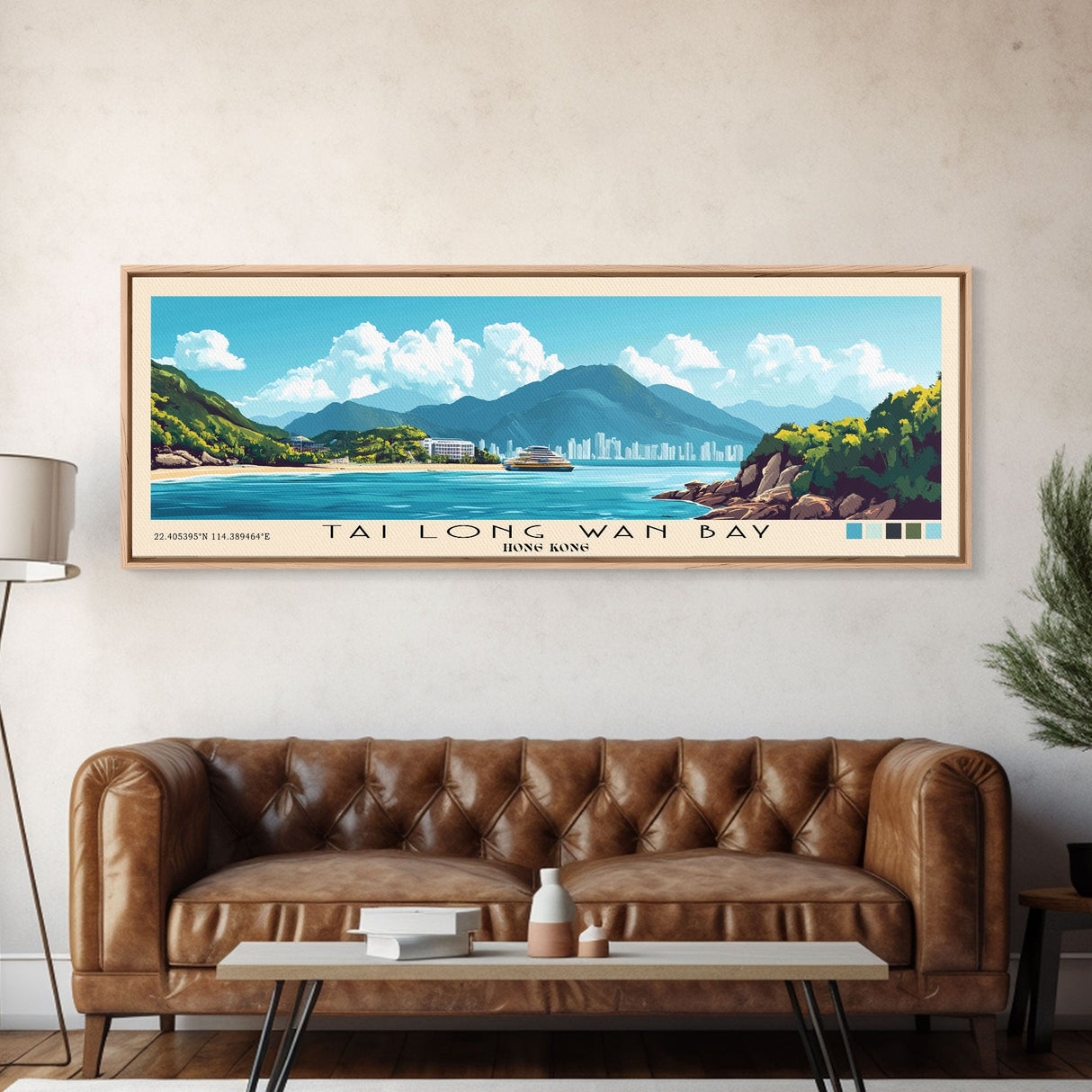 Tai Long Wan Bay, Hong Kong Panoramic Print, Vacation Gift, Hong Kong Wall Art, Beach Painting, Beach Decor, Beach Or Lakehouse Art