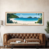 Trunk Bay Beach, US Virgin islands Panoramic Beach Print, Vacation Gift, US Virgin islands Wall Art, Framed Canvas Print, Framed Beach Painting