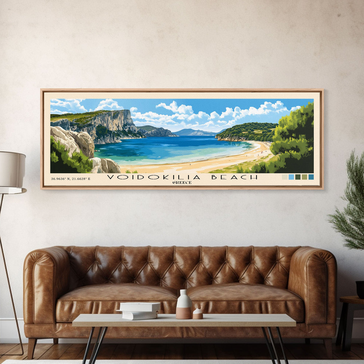 Voidokilia Beach, Greece Panoramic Print, Vacation Gift, Greece Wall Art, Vacation Wall Art, Vacatation Memories, Beach Decor, Beach Or Lakehouse Art