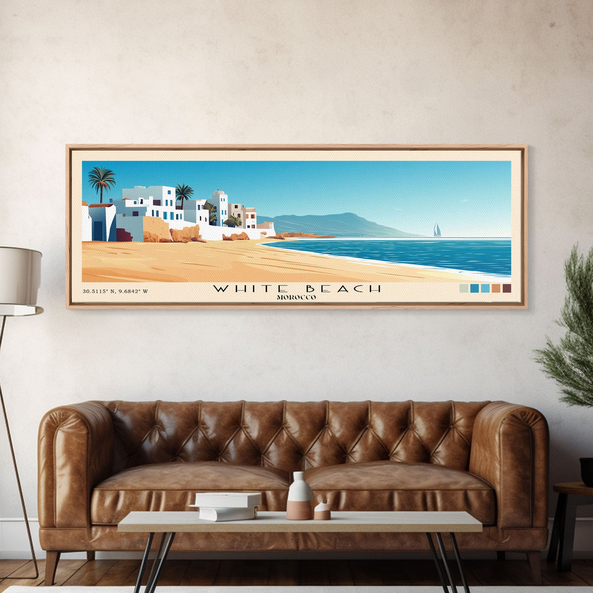 White Beach, Morocco Panoramic Print, Vacation Gift, Morocco Wall Art, Vacation Wall Art, Vacatation Memories, Beach Decor, Beach Or Lakehouse Art