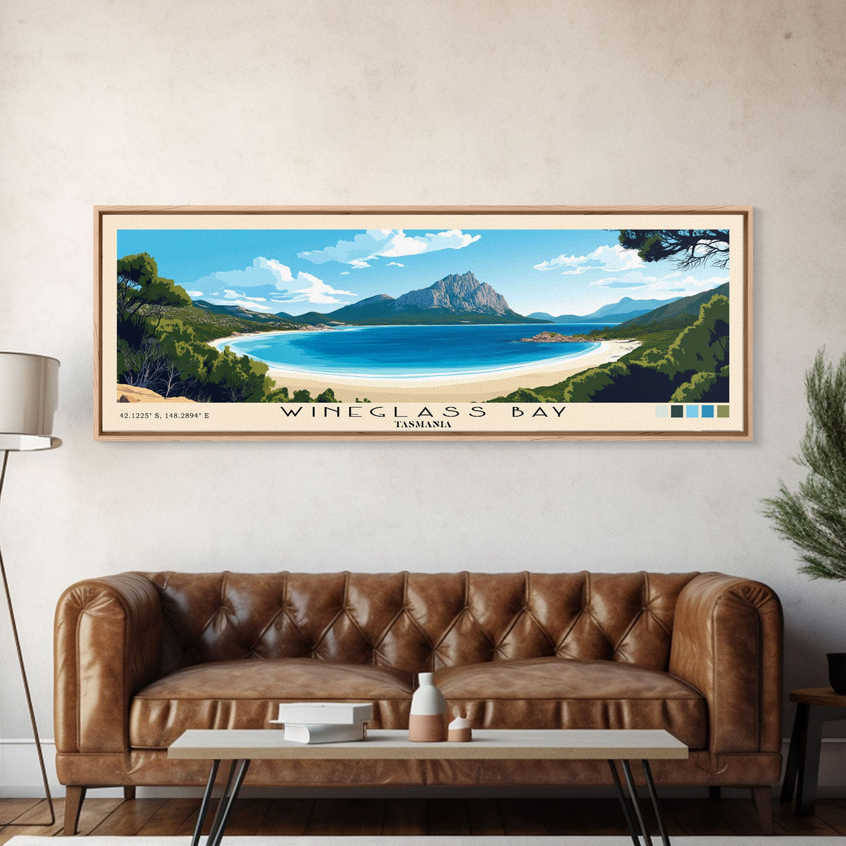 Wineglass Bay, Tasmania Panoramic Print, Vacation Gift, Tasmania Wall Art, Vacation Wall Art, Vacatation Memories, Beach Decor, Beach Or Lakehouse Art