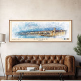 Antibes, France Watercolor Print, Vacation Gift, France Wall Art, Beach Painting, Beach Decor, Large Wall Art, Wood Frame Art