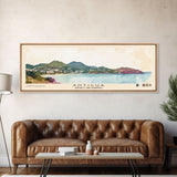 Antigua, Antigua and Barbuda Watercolor Beach Print, Vacation Gift, Antigua and Barbuda Wall Art, Framed Canvas Print, Framed Beach Painting