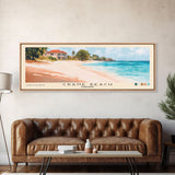 Crane Beach, Barbados Watercolor Beach Print, Vacation Gift, Barbados Wall Art, Framed Canvas Print, Framed Beach Painting