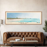 Gibbs Cay, Turks and Caicos Watercolor Beach Print, Vacation Gift, Turks and Caicos Wall Art, Framed Canvas Print, Framed Beach Painting