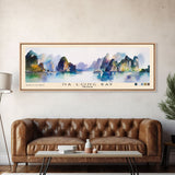 Ha Long Bay, Vietnam Watercolor Beach Print, Vacation Gift, Vietnam Wall Art, Framed Canvas Print, Framed Beach Painting