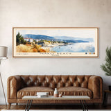 Irakli Beach, Bulgaria Watercolor Beach Print, Vacation Gift, Bulgaria Wall Art, Framed Canvas Print, Framed Beach Painting