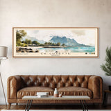 La Cuvette, Mauritius Watercolor Beach Print, Vacation Gift, Mauritius Wall Art, Framed Canvas Print, Framed Beach Painting