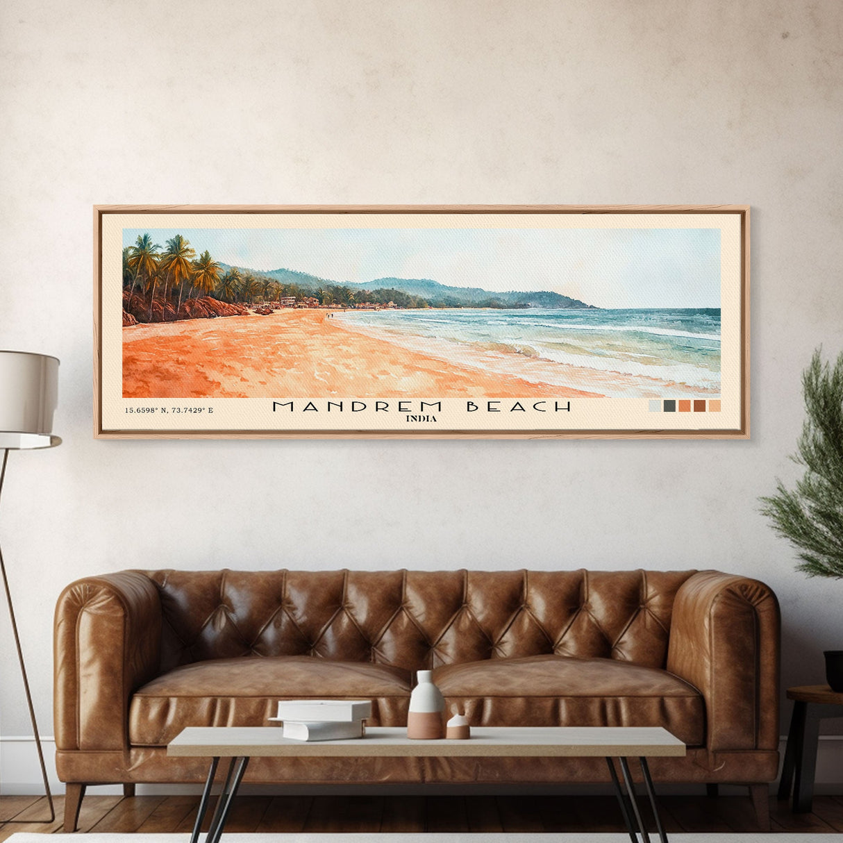 Mandrem Beach, India Watercolor Beach Print, Vacation Gift, India Wall Art, Beach Painting, Beach Decor, Beach Painting