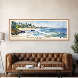 Marakolliya, Sri Lanka Watercolor Beach Print, Vacation Gift, Sri Lanka Wall Art, Framed Canvas Print, Framed Beach Painting