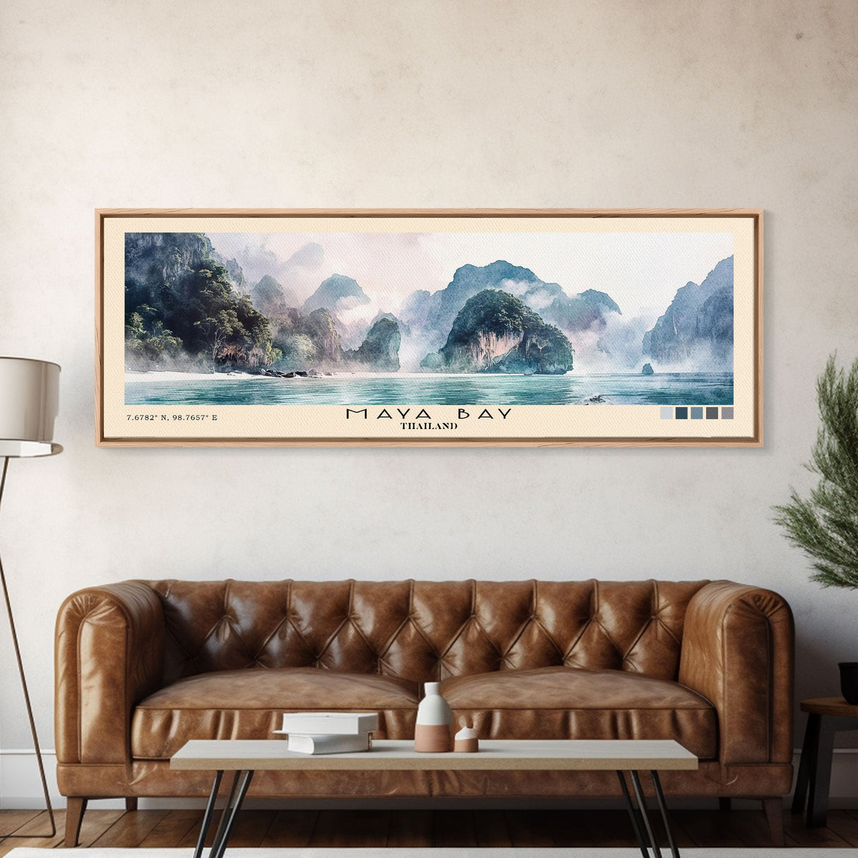 Maya Bay, Thailand Watercolor Beach Print, Vacation Gift, Thailand Wall Art, Beach Painting, Beach Decor, Beach Painting