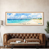 Meads Bay, Anguila Watercolor Beach Print, Vacation Gift, Anguila Wall Art, Framed Canvas Print, Framed Beach Painting