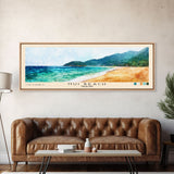 Nui Beach, Thailand Watercolor Print, Vacation Gift, Thailand Wall Art, Beach Painting, Beach Decor, Large Wall Art, Wood Frame Art