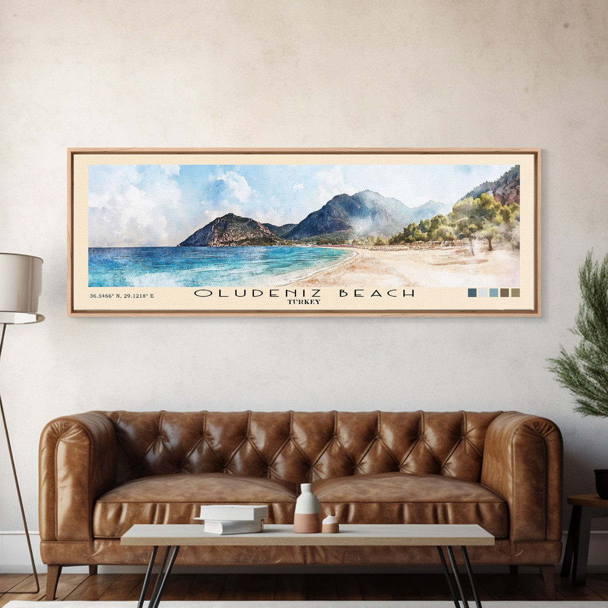 Oludeniz Beach, Turkey Watercolor Beach Print, Vacation Gift, Turkey Wall Art, Beach Painting, Beach Decor, Beach Painting