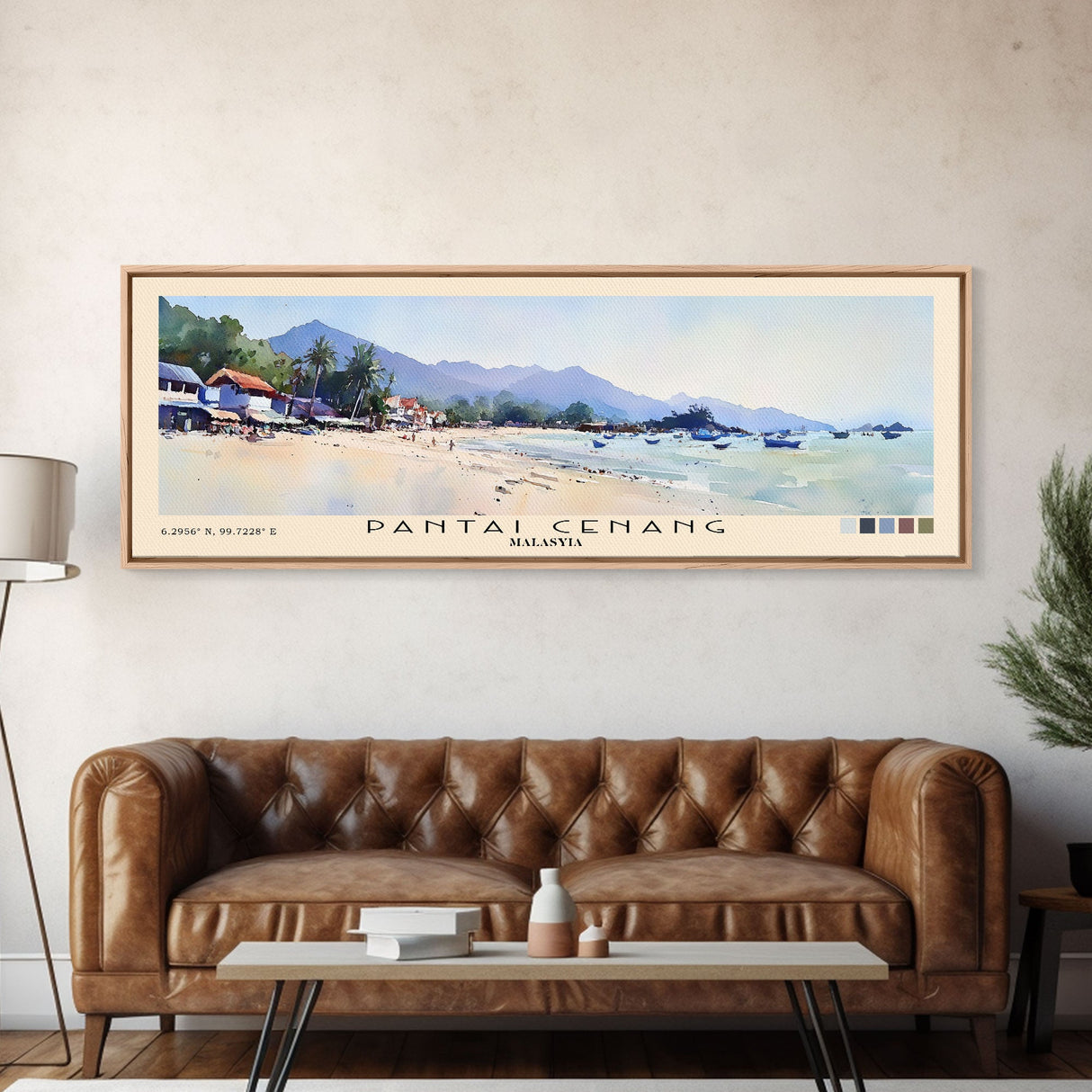 Pantai Cenang, Malasyia Watercolor Beach Print, Vacation Gift, Malasyia Wall Art, Beach Painting, Beach Decor, Beach Painting