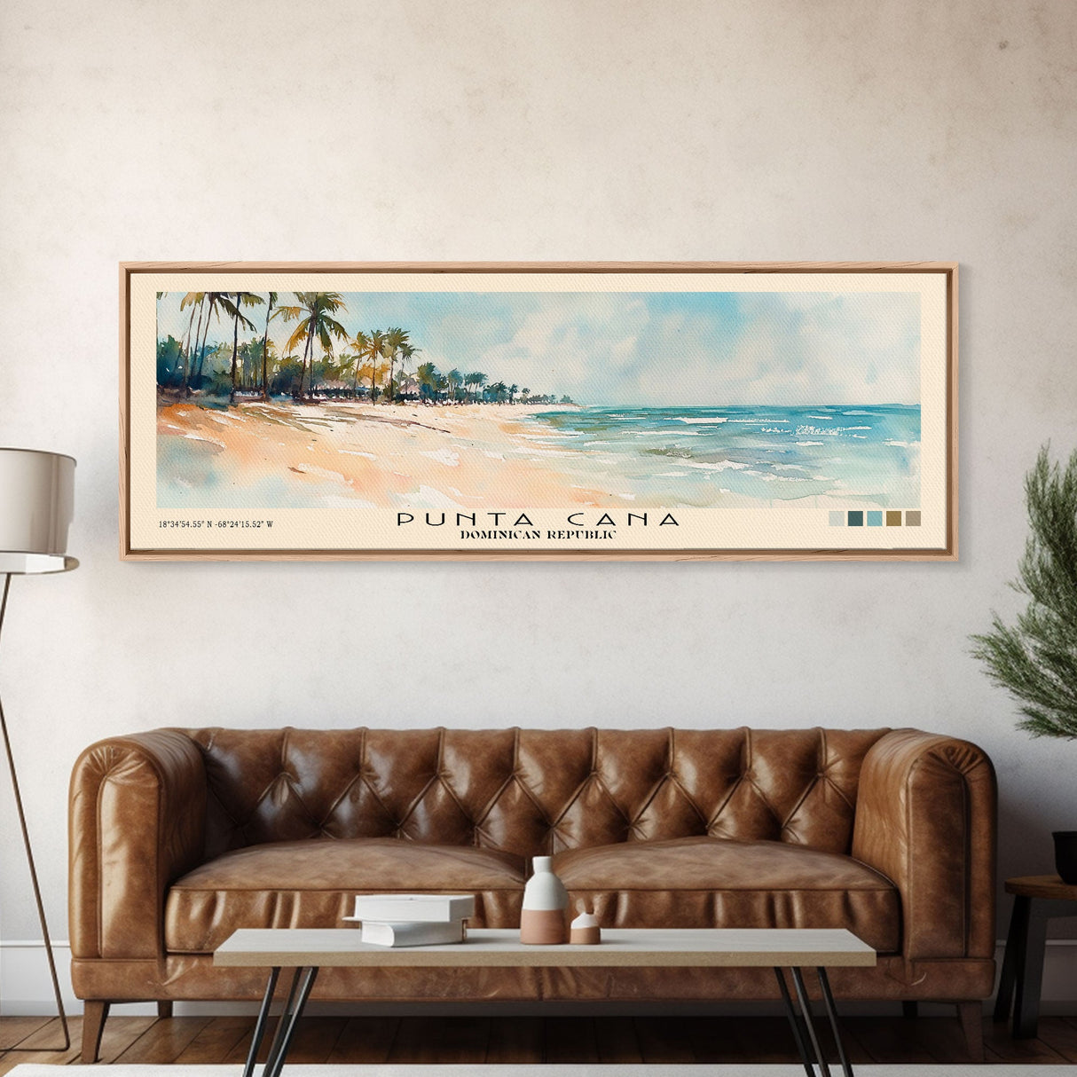 Punta Cana, Dominican Republic Watercolor Beach Print, Vacation Gift, Dominican Republic Wall Art, Beach Painting, Beach Decor, Beach Painting