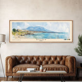 Sicily, Italy Watercolor Beach Print, Vacation Gift, Italy Wall Art, Framed Canvas Print, Framed Beach Painting