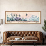 Sombori, Indonesia Watercolor Beach Print, Vacation Gift, Indonesia Wall Art, Framed Canvas Print, Framed Beach Painting