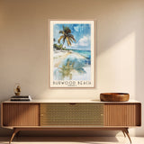 Burwood Beach, Jamaica Watercolor Beach Print, Vacation Gift, Jamaica Wall Art, Framed Canvas Print, Framed Beach Painting