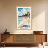 Bávaro Beach, Dominican Republic Watercolor Beach Print, Vacation Gift, Dominican Republic Wall Art, Framed Canvas Print, Framed Beach Painting