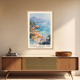 Clear Water Bay, Hong Kong Watercolor Beach Print, Vacation Gift, Hong Kong Wall Art, Framed Canvas Print, Framed Beach Painting