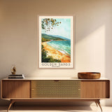 Golden Sands, Bulgaria Watercolor Beach Print, Vacation Gift, Bulgaria Wall Art, Framed Canvas Print, Framed Beach Painting