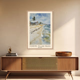 Hopkins Village Beach, Belize Watercolor Beach Print, Vacation Gift, Belize Wall Art, Framed Canvas Print, Framed Beach Painting